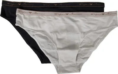 Immagine prodotto di Confezione 2 slip mutanda donna elastico a vista bipack EMPORIO ARMANI articolo 163334 1P223, XS, Cotone 95%,Spandex 5%