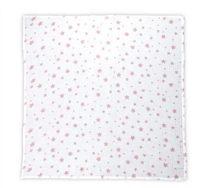 Zdjęcie produktu dla Lorelli kocyk do przewijania, kocyk niemowlcy bawena mulinowa, rozmiar 80 x 80 cm, od urodzenia biay rowy