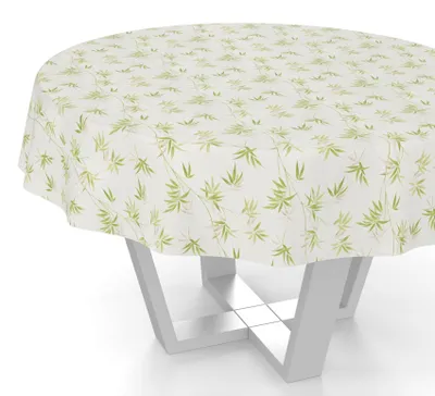 Produktbild von ANRO Wachstuch-Tischdecke Rund 140cm Schnittkante Bambuk