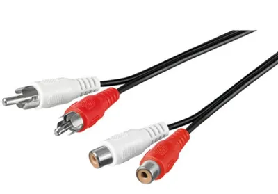 Obrázok produktu pre Kábel PremiumCord 2 x Cinch - 2 x Cinch M/F 3 m čierny