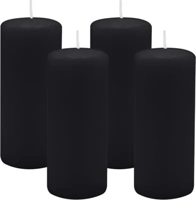 Produktbild von 4er Set Adventskranzkerzen Schwarz Ø 50 x 120 mm