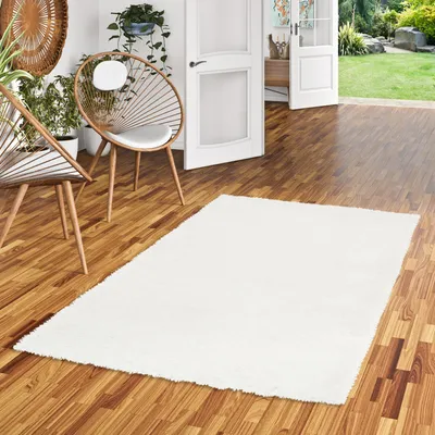 Produktbild von Hochflor Langflor Shaggy Teppich Glow Weiss, Größe:160x230 cm