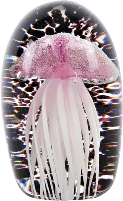 Produktbild von FURNARO Briefbeschwerer Medusa Glas rosa schwarz Dekoqualle