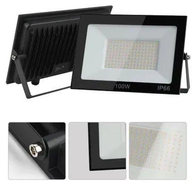 Obrázok produktu pre LED reflektor – vonkajšie osvetlenie – 2 x 100 W – teplá biela (2700–3500 K) – IP66 – hliník – 220–240 V