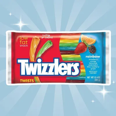 Produktbild von 1x Twizzlers Rainbow – 351 g – Leckerer Low-Fat Snack+Heartforcards Versandschutz