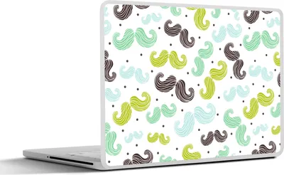 Produktbild von MuchoWow® Laptop Aufkleber Sticker Cover Muster - Schnurrbart - Farben - Jungen - Kinder - Kleiner Junge 36.5x27.5 cm - Laptop-Sticker