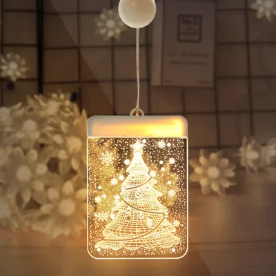 Produktbild von LED Weihnachtsbaum Hängende Fensterlicht Weihnachten Fenster Deko Weihnachtsbeleuchtung