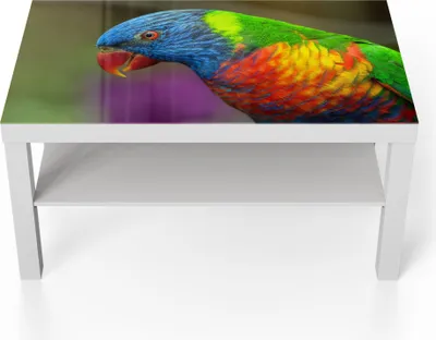Produktbild von DEQORI Couchtisch 90x55 cm Weiß 'Bunter Regenbogenliket' Glas Beistelltisch