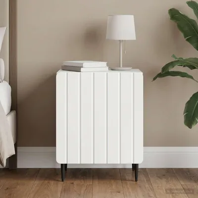 Imagen del producto de vidaXL Mesita de noche blanca, 43 x 34,5 x 52 cm, fabricada en material de madera