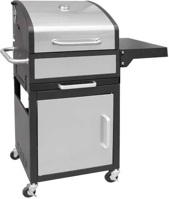 Produktbild von GRILLCHEF Holzkohlegrillwagen - 114 cm - silber/schwarz