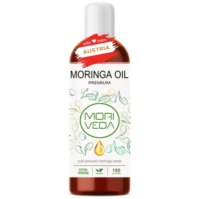 Produktbild von Moringa Premium Öl I Erstpressung aus Oleifera Qualitätssamen I Speiseöl, Haut-, Haar- & Wundpflege, Anti-Aging I 100ml von Moriveda