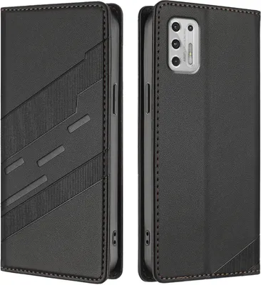 Produktbild von Hülle für Motorola Moto G Stylus 4G 2021, Kunstleder Brieftaschen Handyhülle mit Kartenfach und Standfunktion Schwarz