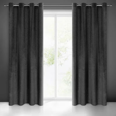 Obrázek produktu pro Eurofirany 384507, Sheer, Černá, Vzorovaný, Polyester, Průchodka, 390 g/m²