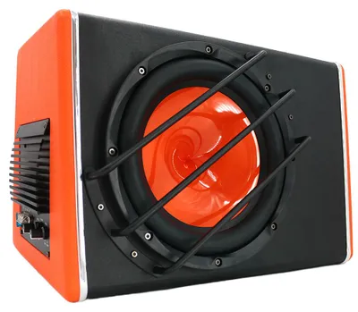 Immagine prodotto di Subwoofer, potenza nominale 200 W, potenza di picco 3800 W, impedenza 4 Ω, gamma di frequenza 50 Hz-250 Hz, dimensioni 46 x 33 x 32,5 cm
