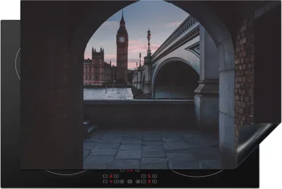 Produktbild von KitchenYeah© Herdabdeckplatte London - England - Big Ben , 81x52cm, Küche Deko, Glaskeramikkochfeld Herdabdeckung, Abdeckplatte fùr Kochfeld