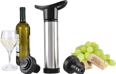 Productafbeelding van Go Go Gadget – "Heble® wijnstopper: vacuümpomp, wijnbewaring, flesstopper, inclusief 2 dopjes – voor het n van wijn!"