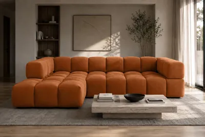 Produktbild von Kaiser Möbel Ecksofa L-Form, Veloursstoff Bluvel, Zimtfarbe, Links, Averro XL