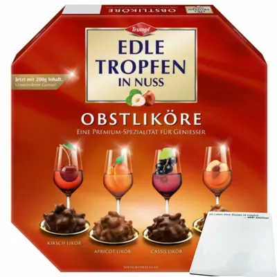 Produktbild von Trumpf Edle Tropfen Nuss Obstliköre (200g Packung) + usy Block