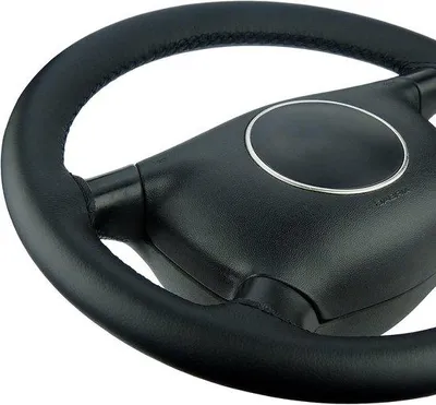 Produktbild von Lenkradbezug aus echtem Leder - Schwarz mit schwarzem Naht