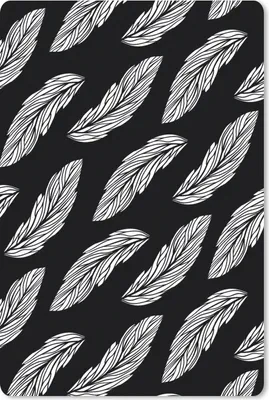 Produktbild von MuchoWow® Mauspad Mousepad Muster - Federn - Schwarz und Weiß 18x27 cm - Mousepads - Maus Mat - Pad - Mausunterlage
