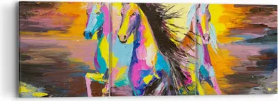 Produktbild von Bild auf Leinwand - Leinwandbild - Pferd Natur Tier - 90x30cm - Wand Bild - Wanddeko - Wandbilder - Leinwanddruck - Bilder - Kunstdruck - Wanddekoration - Leinwand bilder - Wandkunst - CA90x30-3433