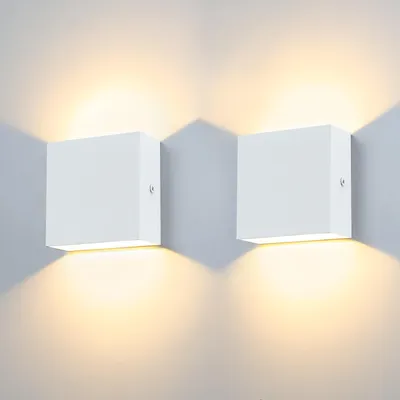 LED-Außenwandleuchte 12W IP65 3000K warmweiß Alu 2er-Set