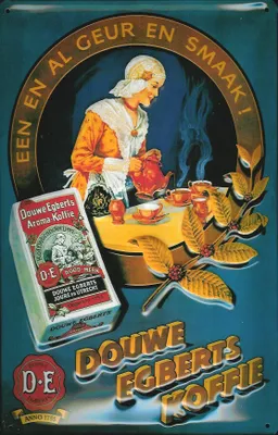 Produktbild von Blechschild Douwe Egberts Koffie blau Kaffee Schild Nostalgieschild