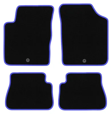 Produktbild von Velours-Fußmatten für Kia Picanto I 2003-2011 (Schrägheck) – 4-tlg, Schwarz/Blau, passgenau – Wielganizator CARLUX