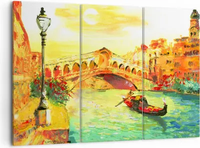 Produktbild von Bild auf Leinwand - Leinwandbild - Venedig Gondel - 105x70cm - Wand Bild - Wanddeko - Wandbilder - Leinwanddruck - Bilder - Kunstdruck - Wanddekoration - Leinwand bilder - Wandkunst - CE105x70-3841