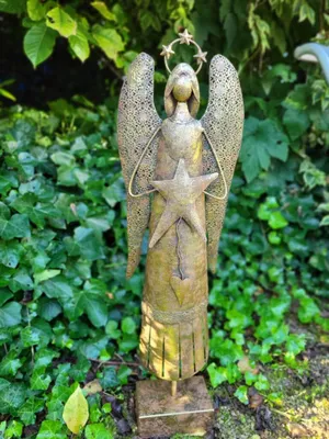 Produktbild von Dekoengel Abaddon mit Stern, Gold-Rost