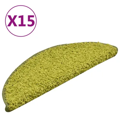 Obrázok produktu pre rohože na schody vidaXL 15 ks. Zelené 56x17x3 cm