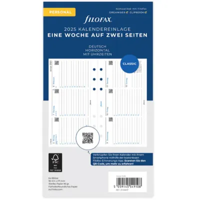 Produktbild von FILOFAX Kalendereinlage 2025 Personal 1 Woche - 2 Seiten  weiss deutsch 25-68447