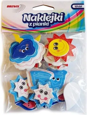 Produktbild von Naklejki z pianki z brokatem pogoda 18szt
