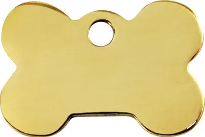 Produktbild von RedDingo Messing Hundemarke mit individueller Gravur Knochen, Größe: S