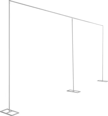 Obrázek produktu pro Stojan na pozadí, čtvercový balonový oblouk XL, kovový 6x3 m, stříbrný, na svatby, narozeniny a svatební oslavy