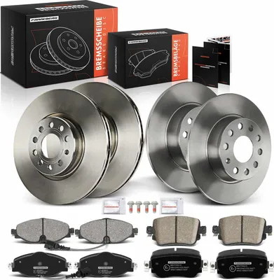 Produktbild von Frankberg 4x Bremsscheiben 8x Bremsbeläge Vorderachse Hinterachse für VW Caddy Alltrack Seat Leon SC ST Skoda Octavia III Combi
