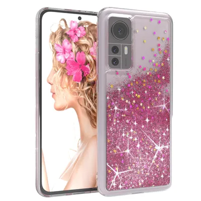 Produktbild von EAZY CASE - Glitzer Hülle kompatibel mit  Xiaomi 12 - 12X Glitzer Schutzhülle, Soft Case, Backcover Transparent mit Motiv