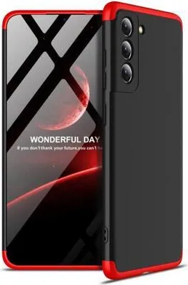 Produktbild von 360 Grad-Case für Galaxy A12 mit 2.5D Glas - Farbe: Schwarz & Rot - Modellkompatibilität: Für Samsung Galaxy A12