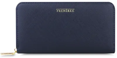 Produktbild von FRENTREE® Damen Geldbörse groß mit RFID-Schutz, 100% , elegantes Portemonnaie mit Handyfach - Graublau