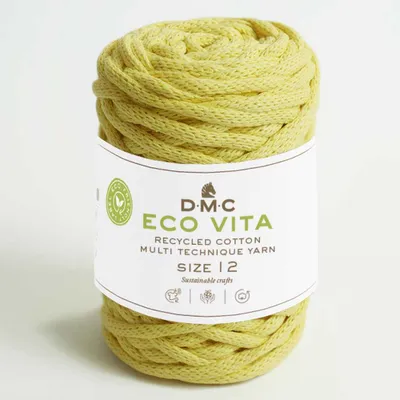 Immagine prodotto di DMC Eco Vita-12 – filato di cotone riciclato (4 mm) composto da 80% cotone e 20% poliestere (colore 91)