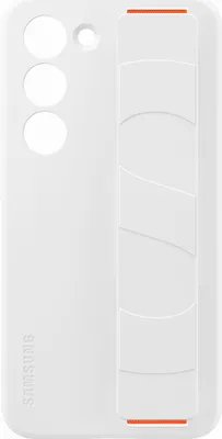 Image de Coque pour Samsung Galaxy S23 5G Silicone Grip avec Lanière Fonction Stand Blanche Samsung