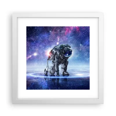 Produktbild von Gerahmtes Poster - Weißer Rahmen - Kosmonaut Weltraum - 30x30 cm - Wand Bild - Wanddeko - Wandbilder - Kunstposter - Wandposter - Bilderrahmen - Bilder - Kunstdruck - Wandbild - P2WAC30x30-3985