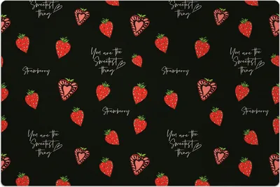 Produktbild von Küchenmatte 140x210 cm Vinylmatte Bodenmatte Dekoration - Süße Erdbeere