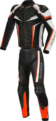 Image de Büse Mille combinaison de cuir 2 pièces pour moto, noir/orange/blanc, 52