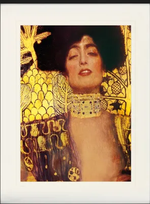 Zdjęcie produktu dla Gustav Klimt Oprawiony obraz z eleganckim passe-partout | Obrazy ścienne | W ramie obrazu - Judith I, 1901 (80 x 60 cm)