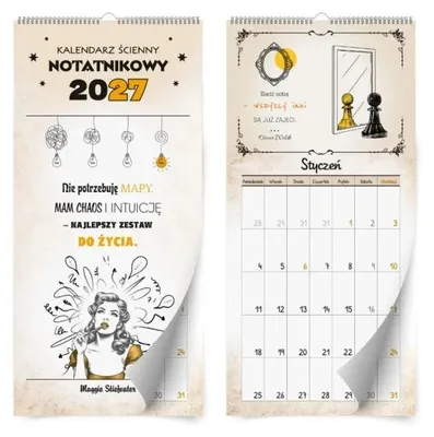 Produktbild von Wandkalender 2027 mit Notizbereich – Kalpol