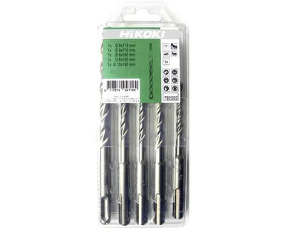 Obrázek produktu pro Sada vrtáků SDS Plus HiKOKI, Ø 6,8x110 mm a Ø 6,8,10x160 mm, 5 ks, 782532; 751024