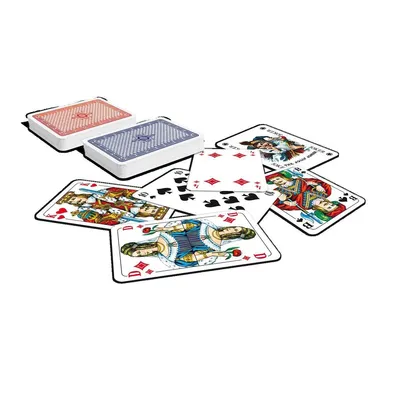 Produktbild von ASS Rommé Kartenspiel 2x55 Karten im Kunstleder-Etui für Canasta und Bridge ab 10 Jahren