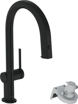 Zdjęcie produktu dla Hansgrohe Aqittura M91 - Bateria zlewozmywakowa z wyciąganą wylewką i głowicą filtrującą, czarny matowy 76803670