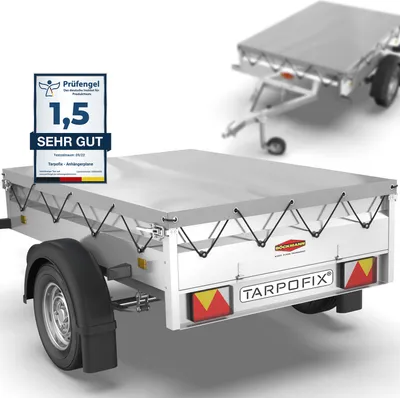 Produktbild von Tarpofix® Anhängerplane 209 x115 x 10 cm - Flachplane mit Gummiseil für Böckmann TPV EU2 & EB2 I Anhänger Abdeckplane